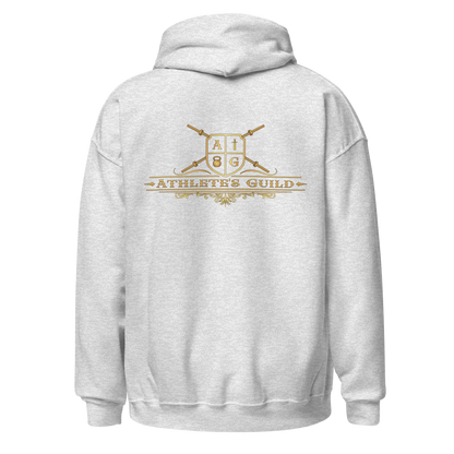Gray hoodie with &