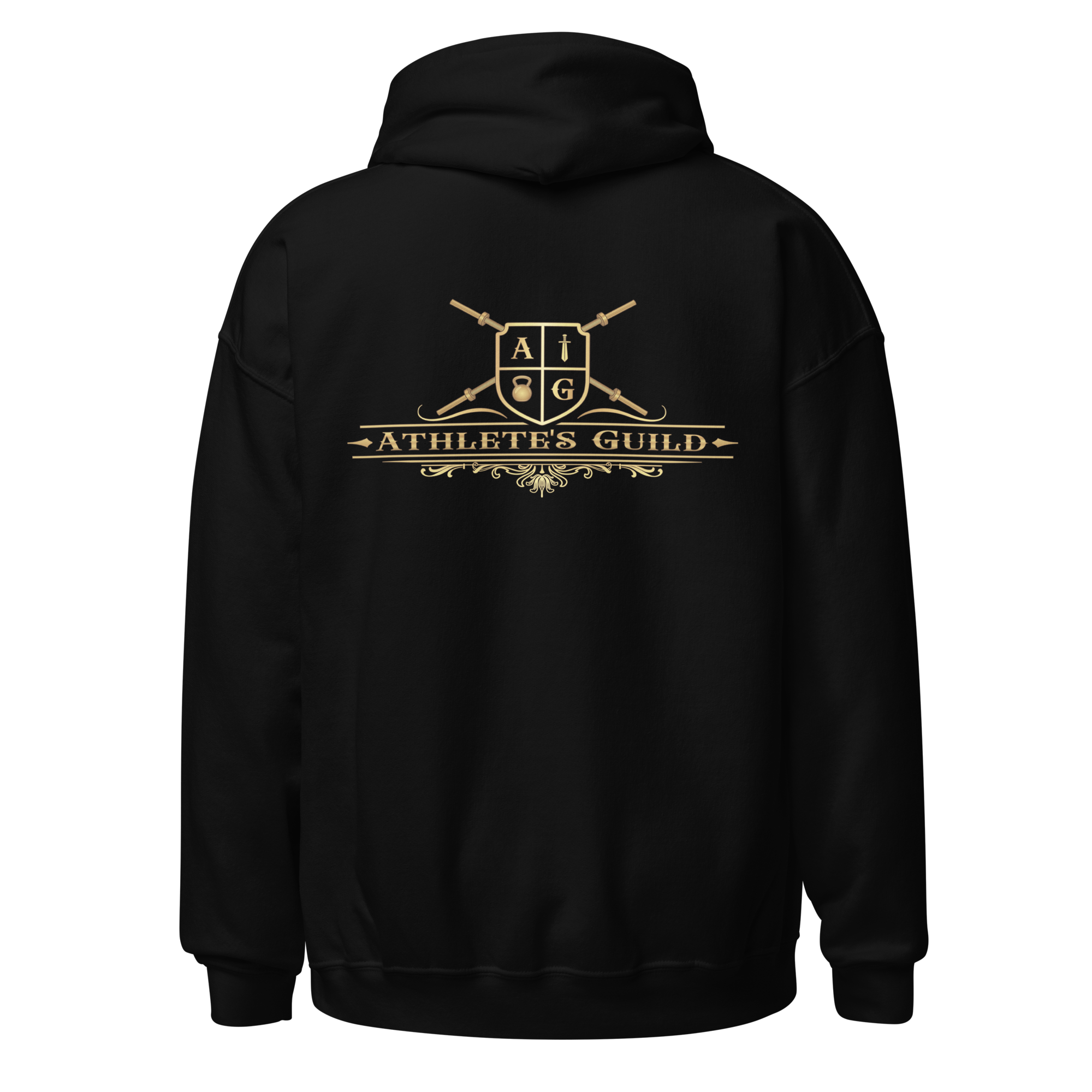 Black hoodie with &
